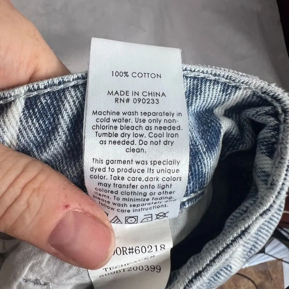 Pacsun Window Pane Striped Light Wash White Stripe Mom Jeans Size 23 Small - Picture 8 of 9